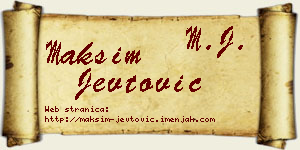 Maksim Jevtović vizit kartica